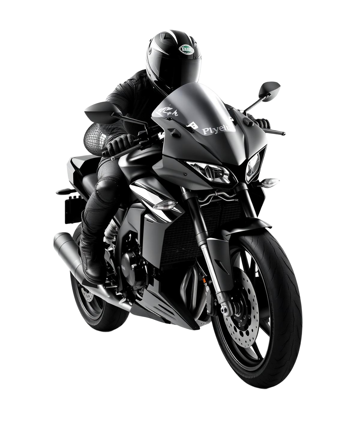 Superbike with rider